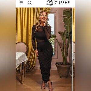 Cupshe Black Long Sleeve Dress